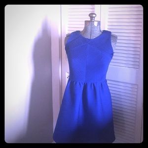 Candies bow open back royal blue lined dress